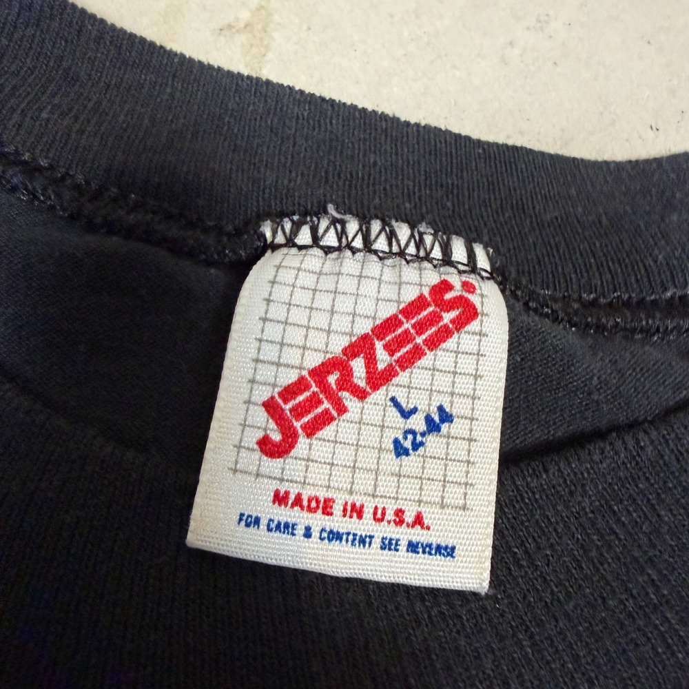 Vintage 1989 Jerzees Rattlesnake Desert Graphic T-Shirt Black Medium 80s USA - Picture 3 of 8